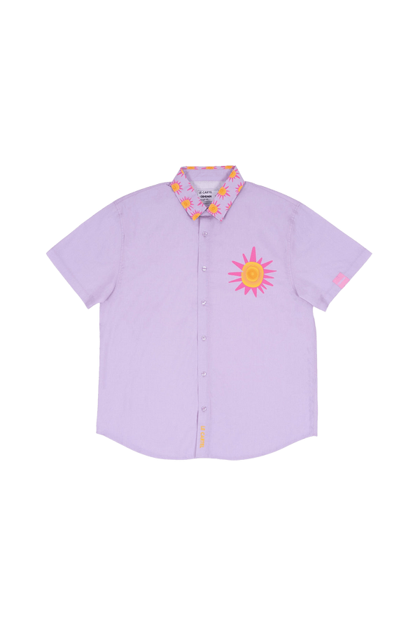 BURNING SUN・Printed shirt・Lilac