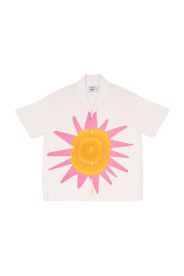 BURNING SUN・Printed shirt・Cream