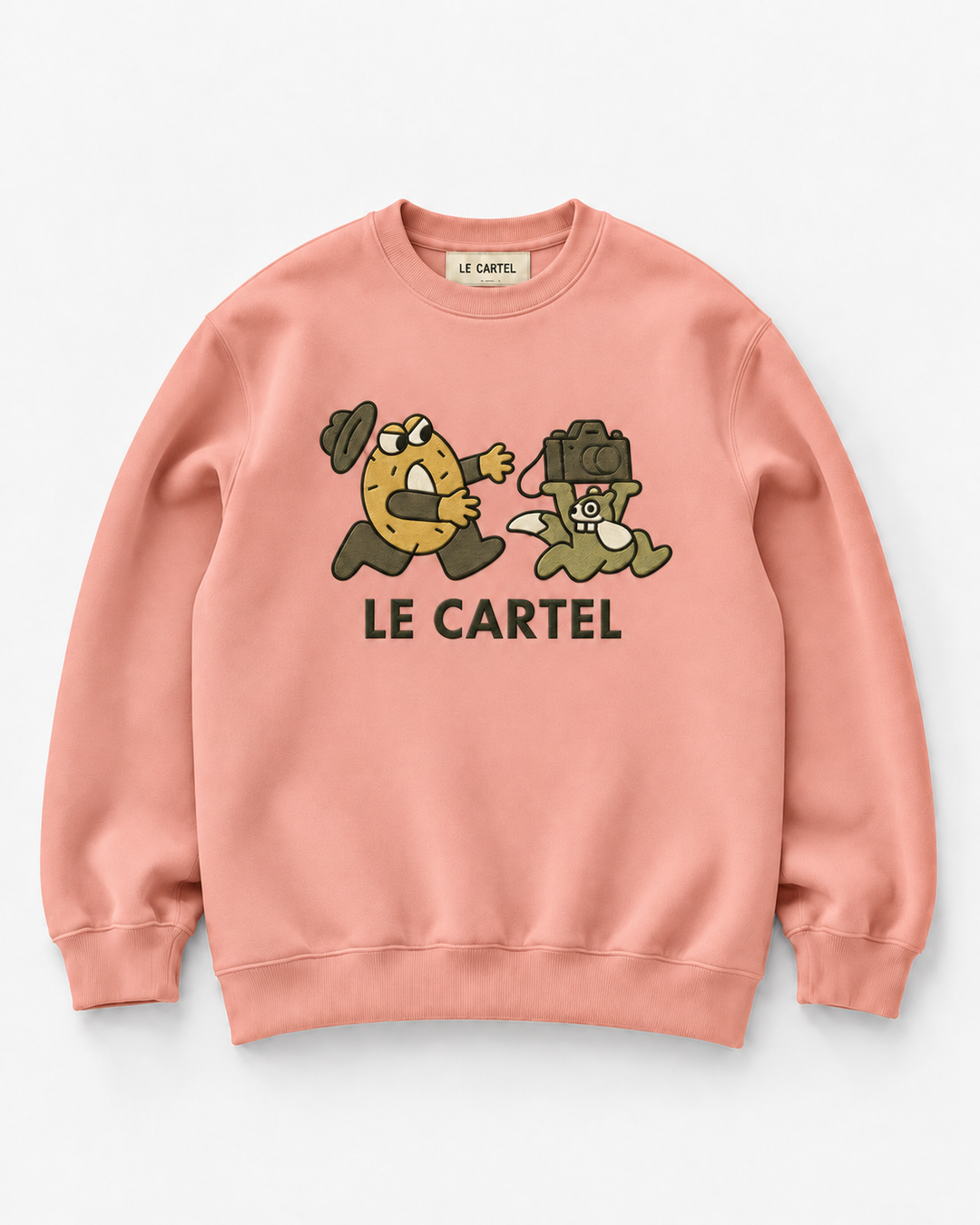 ATTRAPE-MOI SI TU PEUX・Crewneck unisexe brodé・Rose