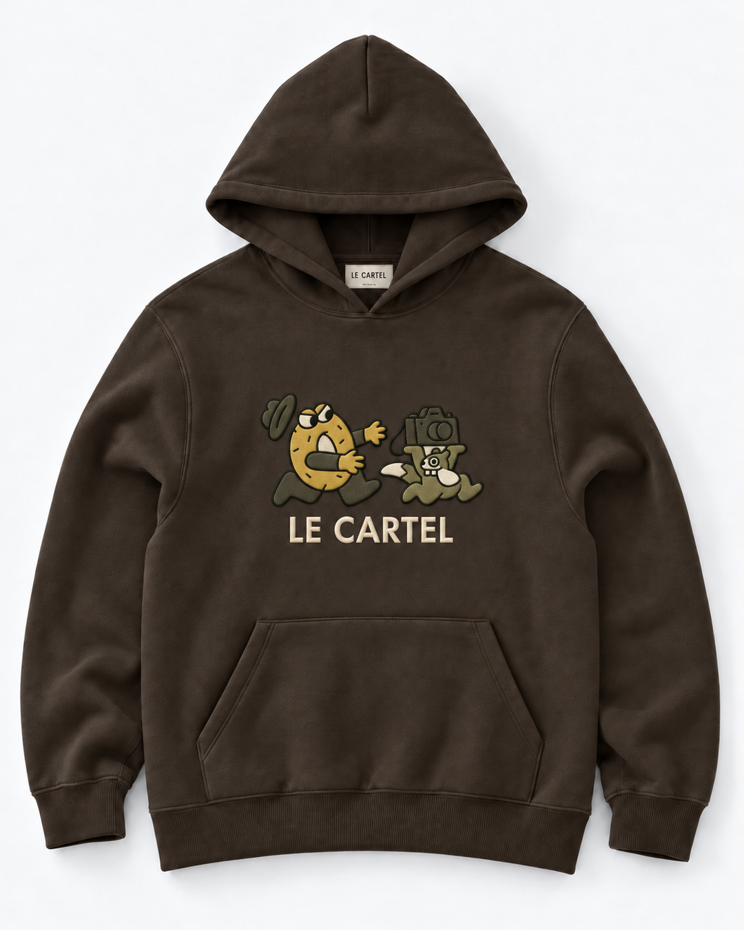 CATCH ME IF YOU CAN・Unisex embroidered hoodie・Chocolate