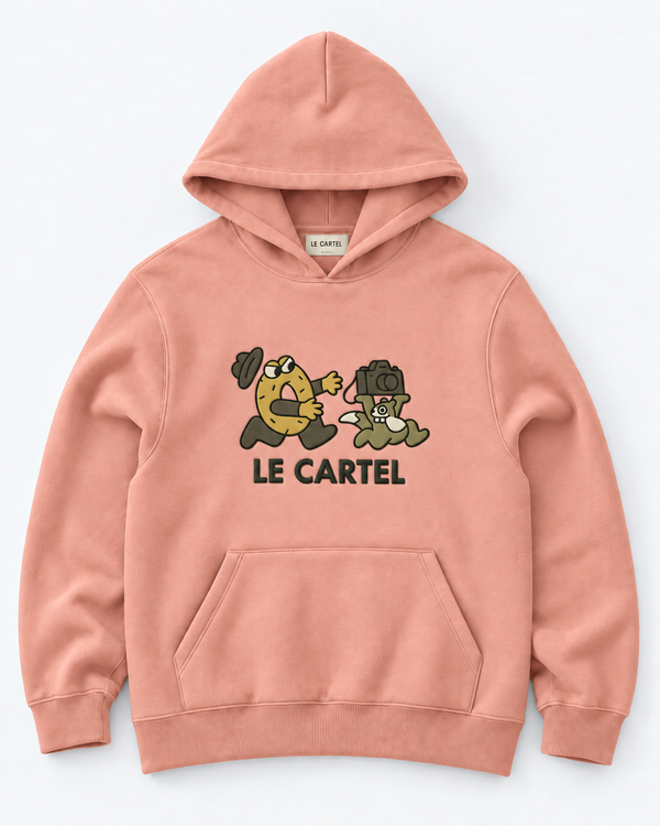 CATCH ME IF YOU CAN・Embroidered unisex hoodie・Pink