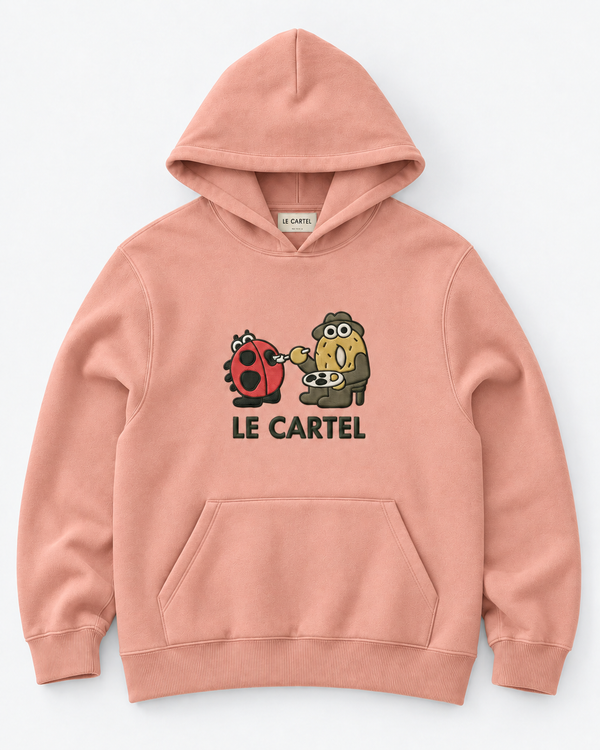 DESSINE-MOI UNE COCCINELLE・Embroidered unisex hoodie・Pink
