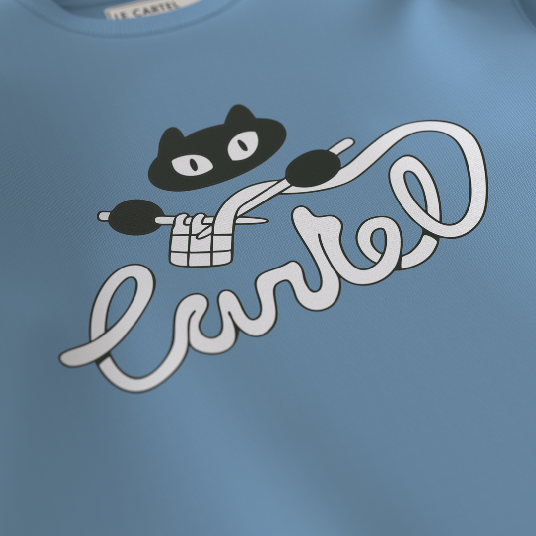 BOULE DE POIL・Crewneck unisexe・Bleu poudre