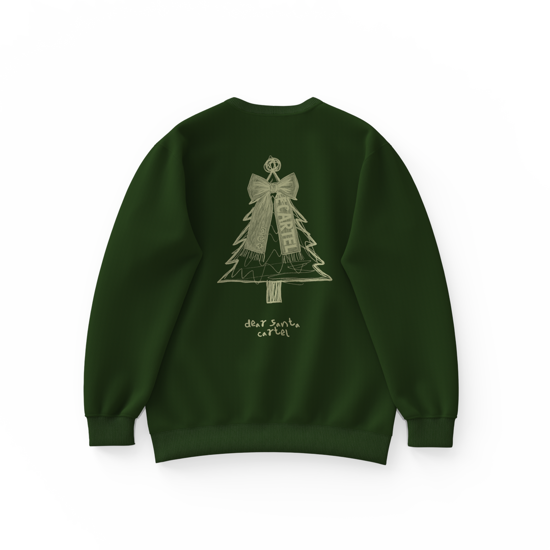 DEAR SANTA・Crewneck unisex・Forest green