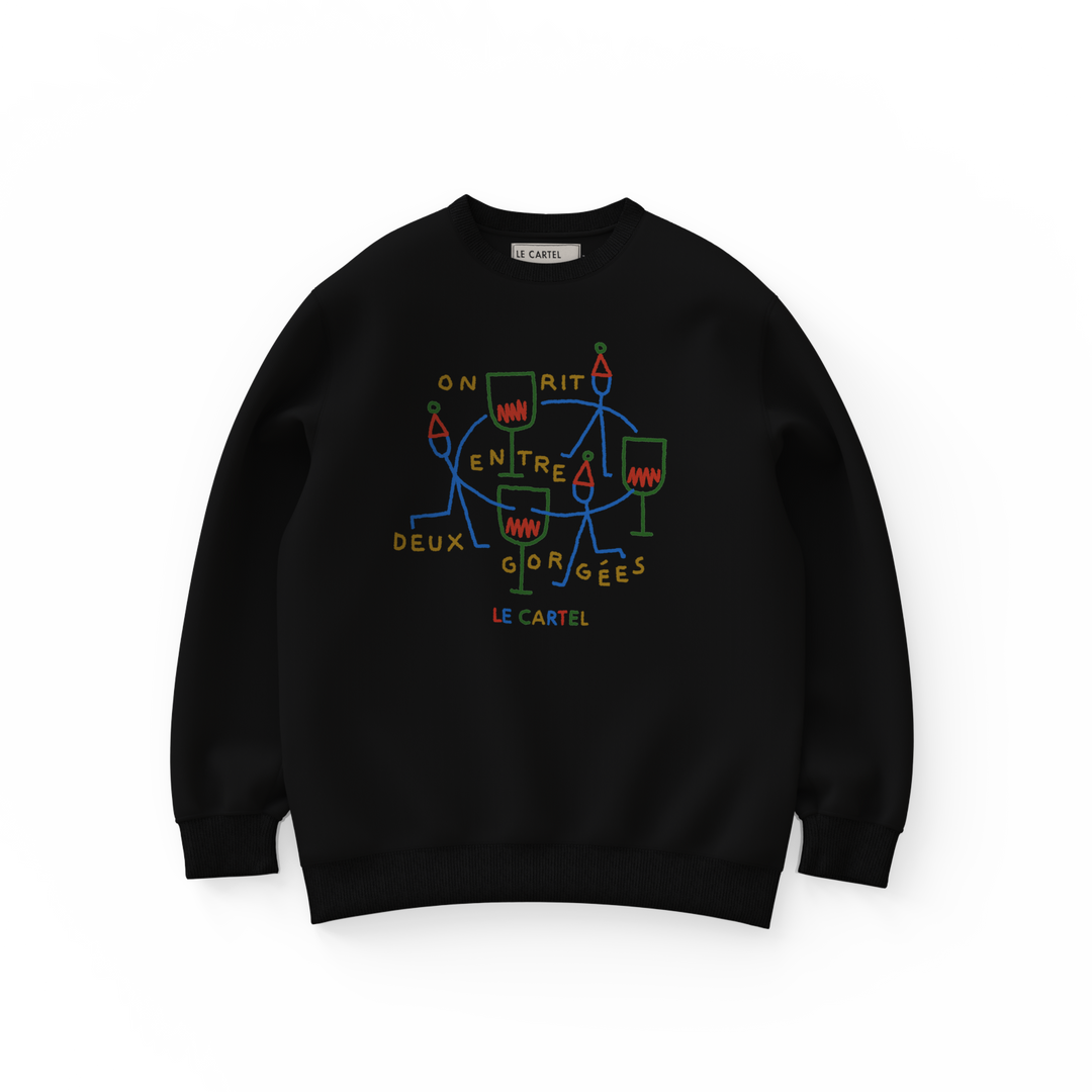 ENTRE DEUX GORGÉES・Crewneck unisexe・Noir