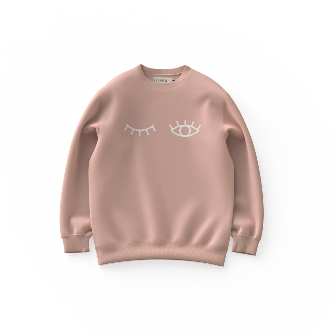 CLIN D’ŒIL・Crewneck unisexe・Rose poussière