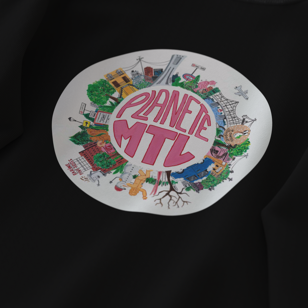 PLANÈTE MTL・Crewneck unisexe・Noir