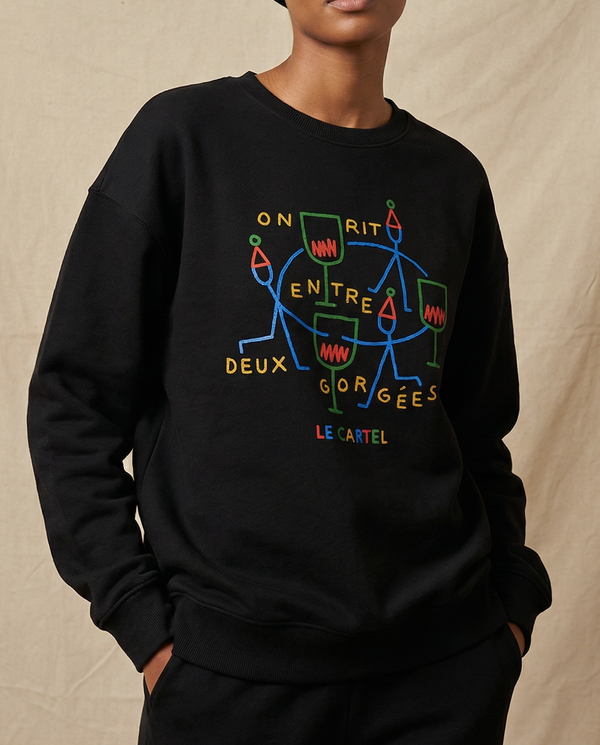 ENTRE DEUX GORGÉES・Crewneck unisexe・Noir