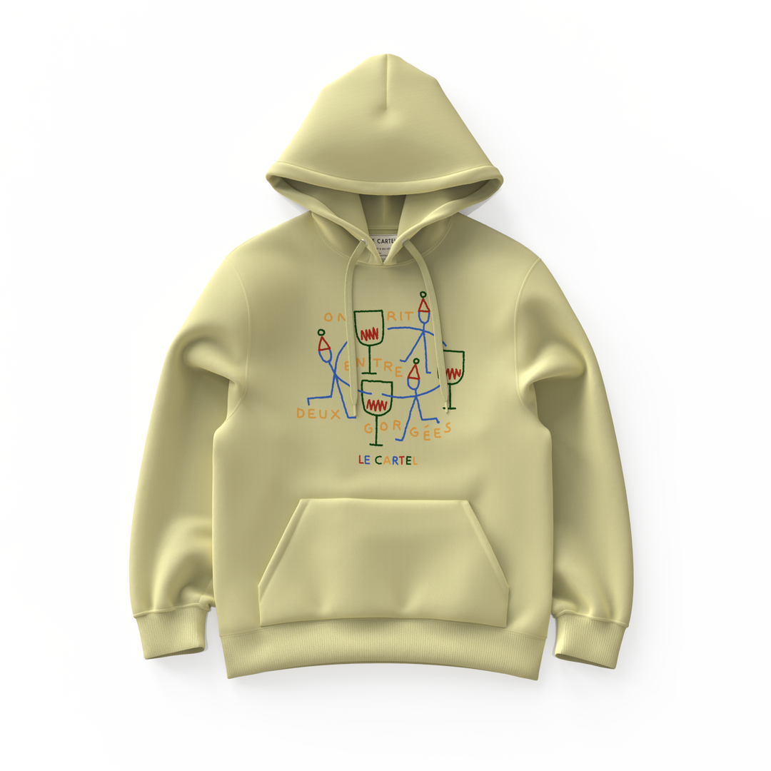 ENTRE DEUX GORGÉES・Hoodie unisexe・Crème