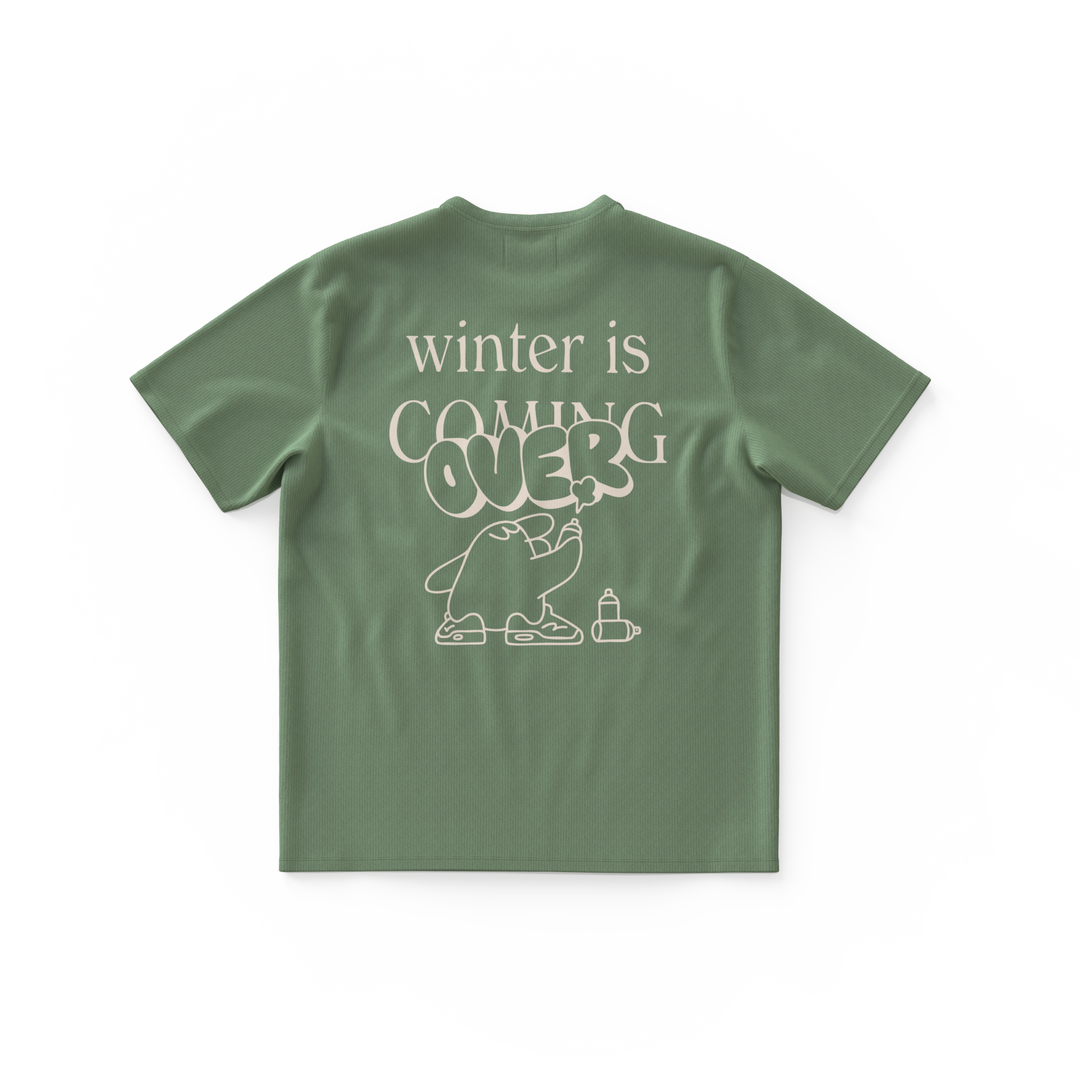 WINTER IS OVER・Large unisex T-shirt・Vintage green