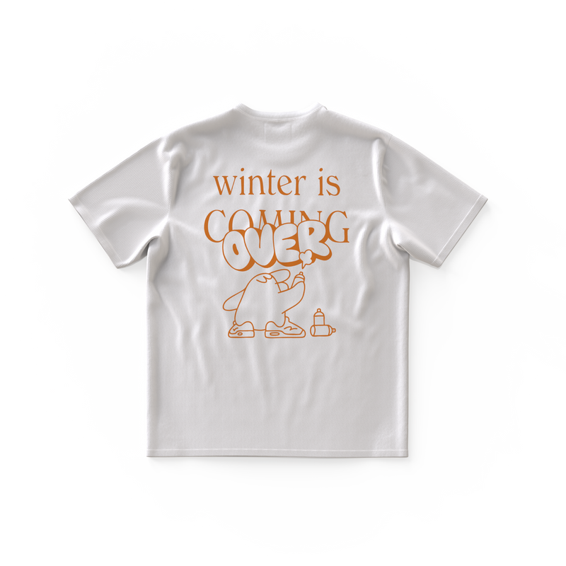 WINTER IS OVER・Large unisex T-shirt・White