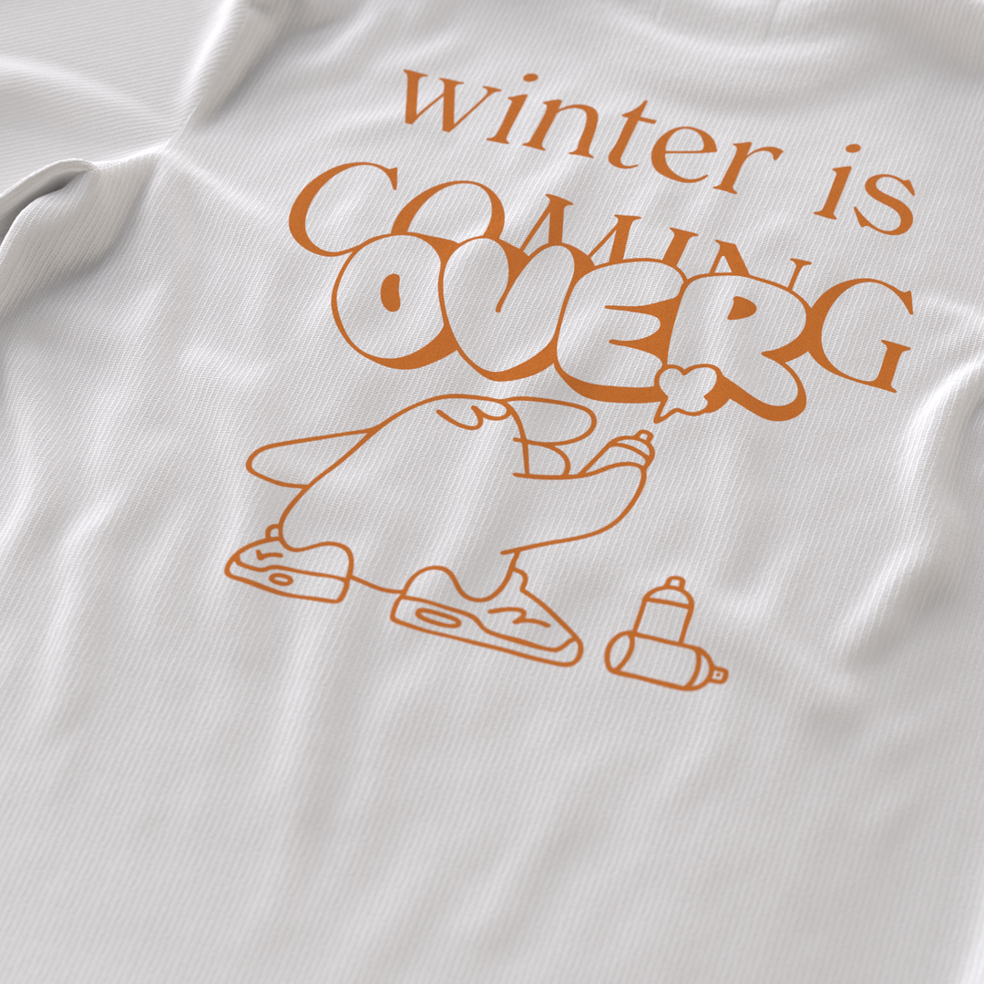 WINTER IS OVER・Large unisex T-shirt・White