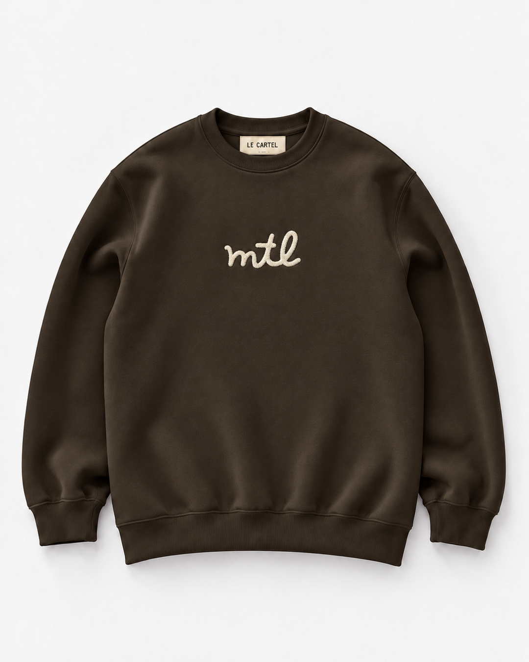 MTL・Embroidered unisex crewneck・Chocolate