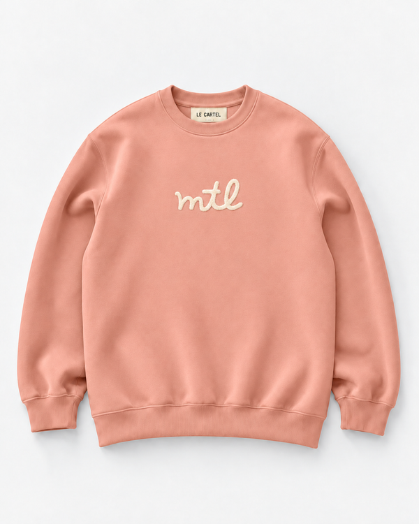 MTL・Unisex embroidered crewneck・Pink