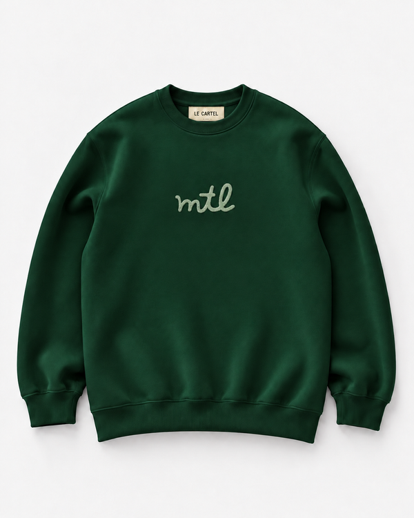 MTL・Unisex embroidered crewneck・Green