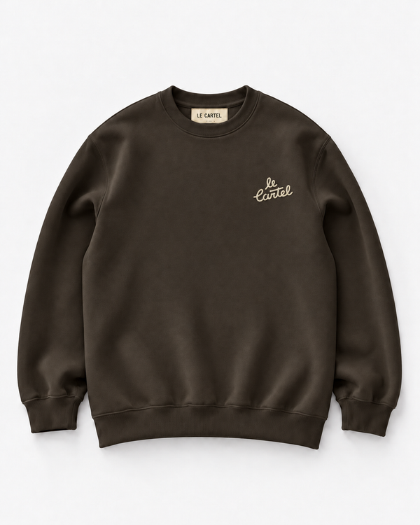 NEW OG・Unisex embroidered crewneck・Chocolate