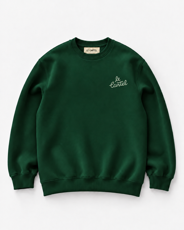 NEW OG・Unisex embroidered crewneck・Green