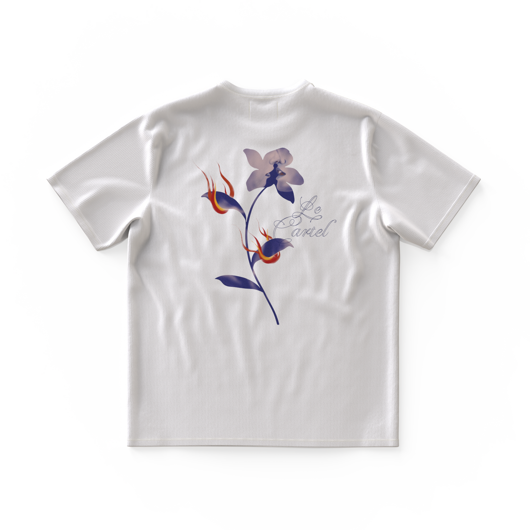 COMBUSTION LENTE・T-shirt ample unisexe・Blanc