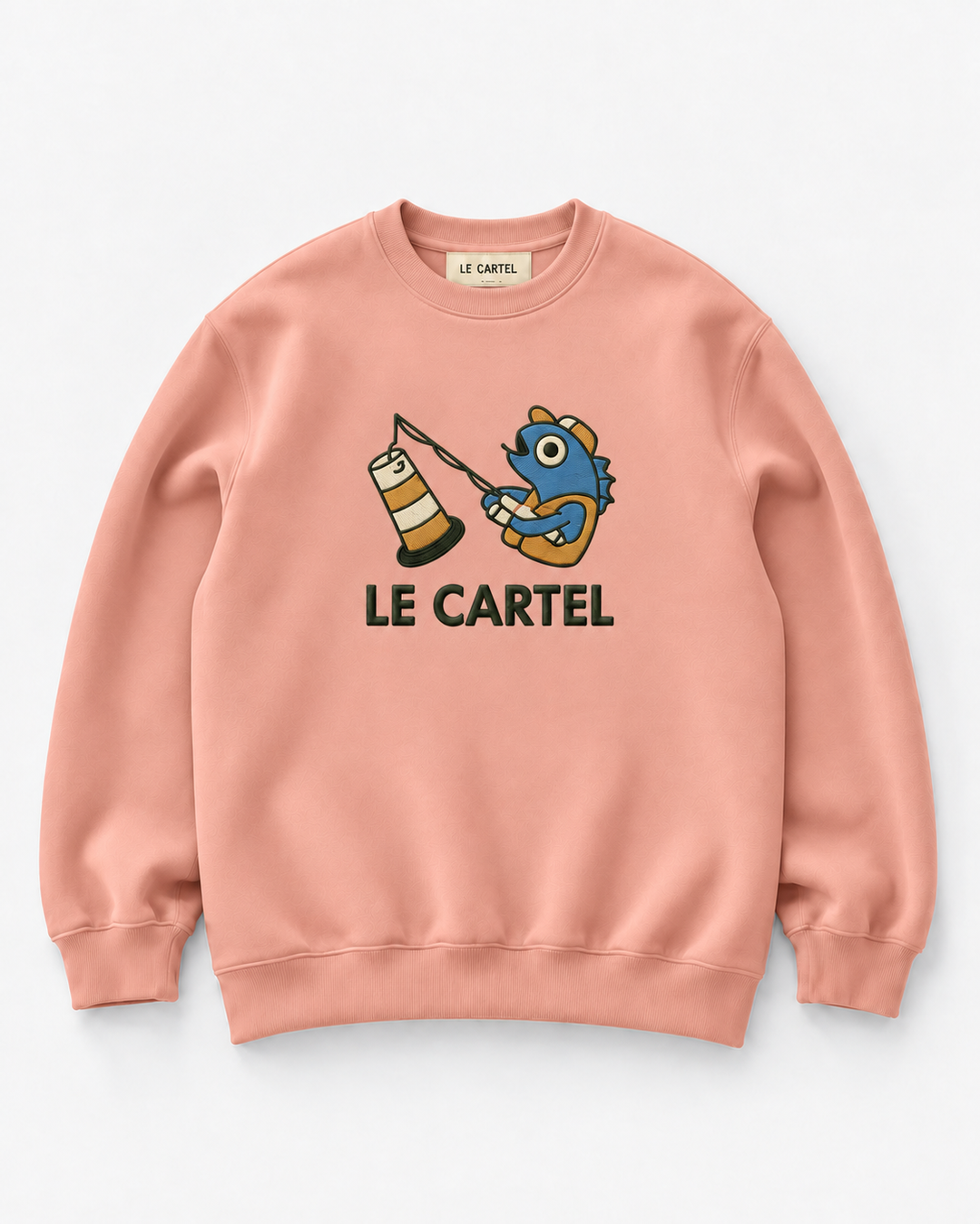 MIRACULOUS CATCH・Embroidered unisex crewneck・Pink