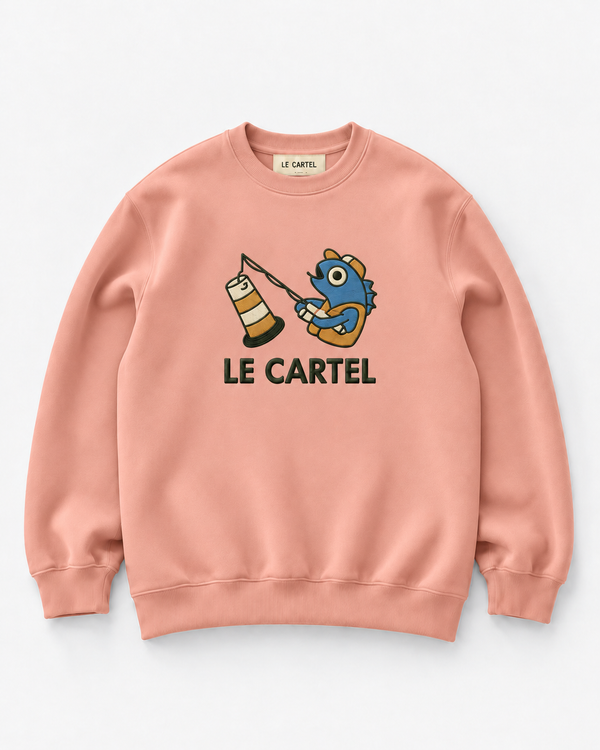 MIRACULOUS CATCH・Embroidered unisex crewneck・Pink