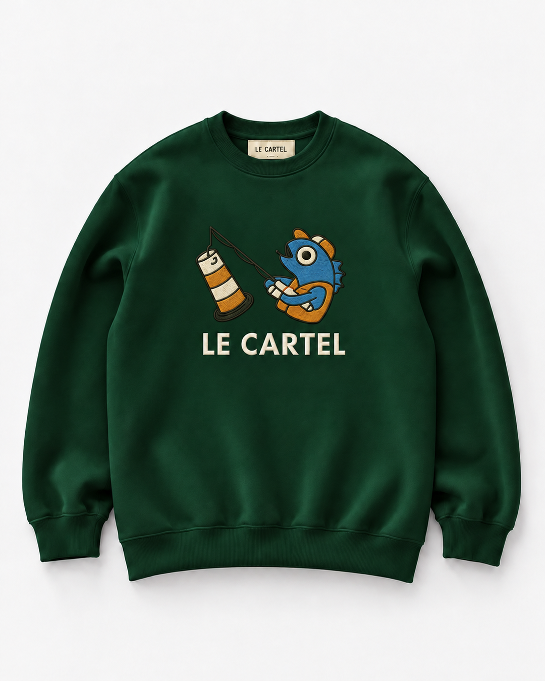 MIRACULOUS CATCH・Unisex embroidered crewneck・Green