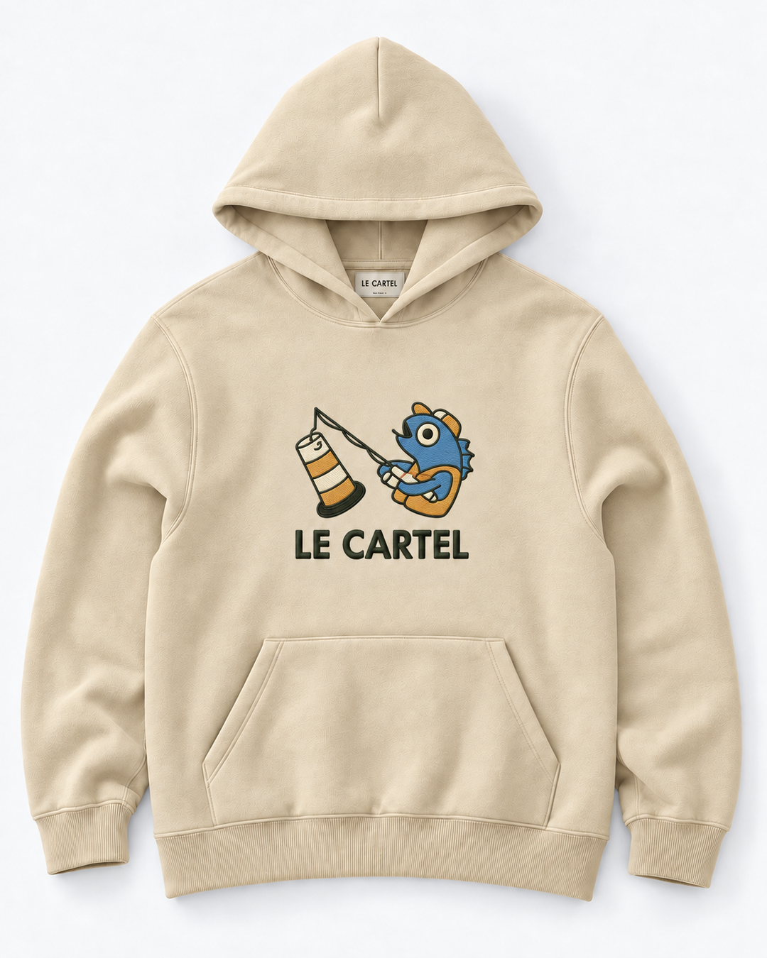 MIRACULOUS CATCH・Embroidered unisex hoodie・Cream