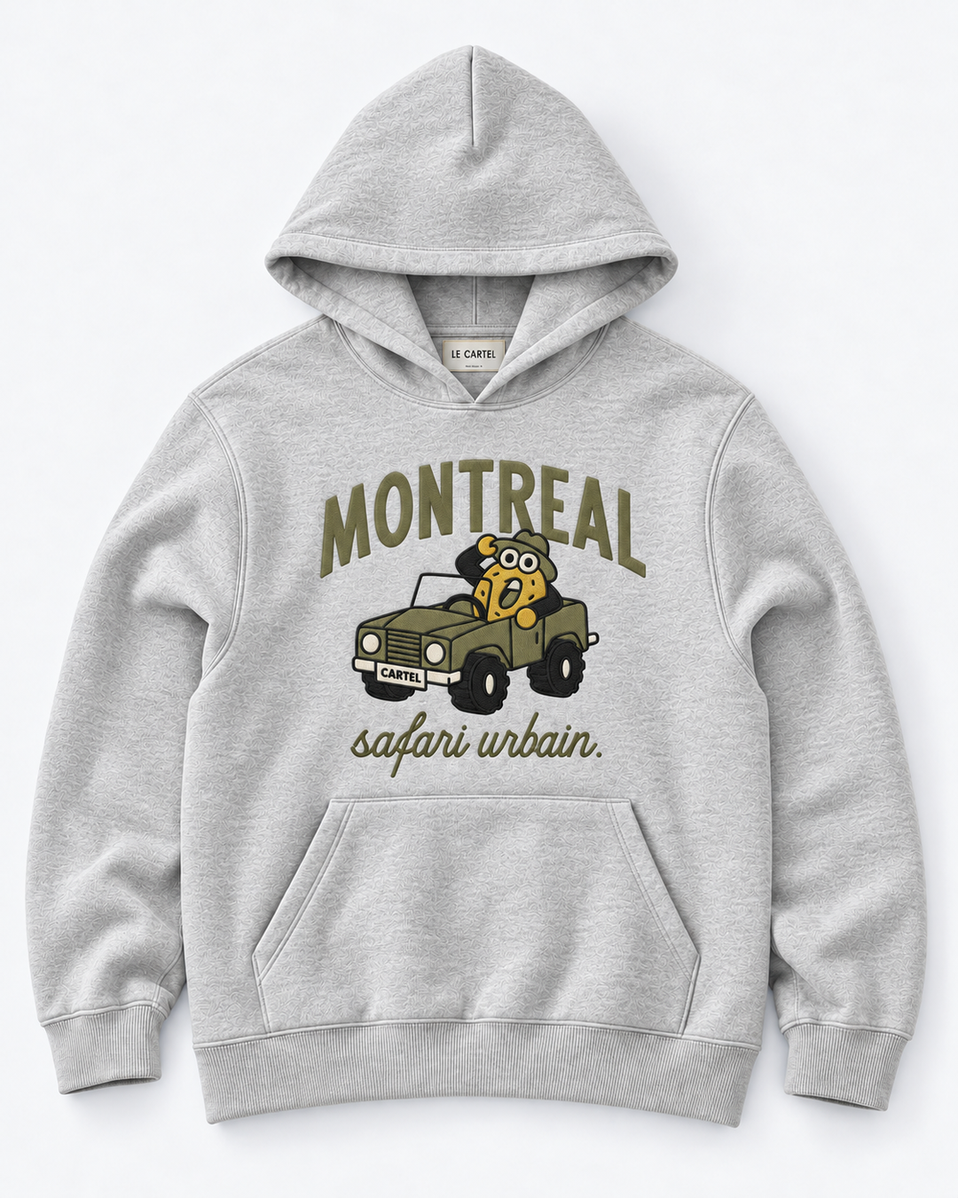 URBAN SAFARI・Unisex embroidered hoodie・Heather grey