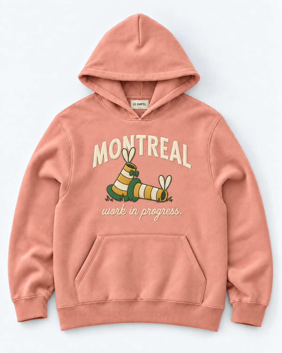 WORK IN PROGRESS・Embroidered unisex hoodie・Pink