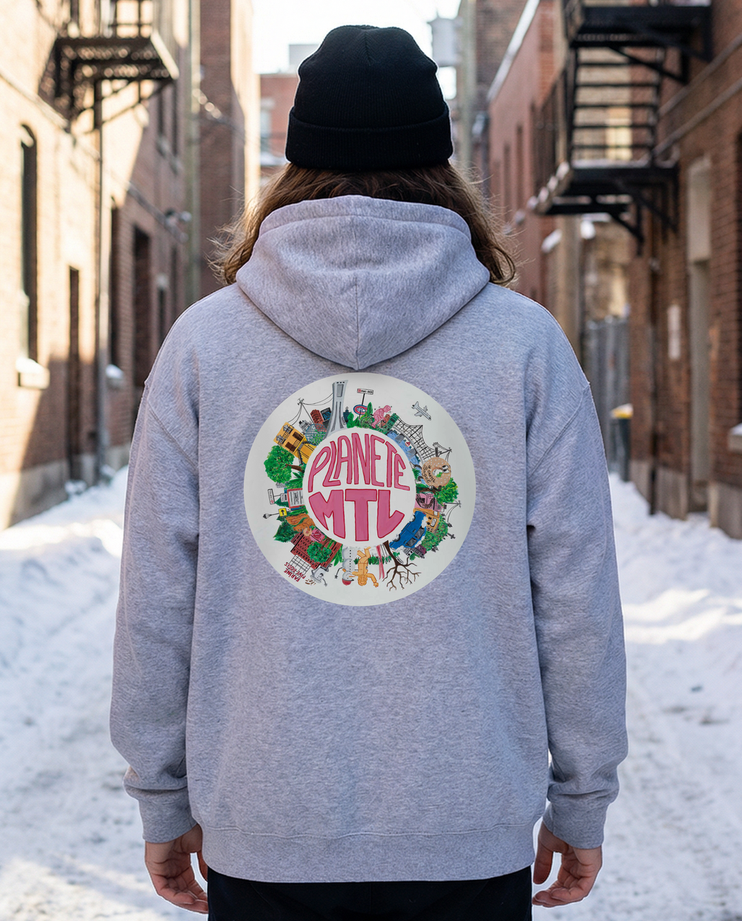 PLANET MTL・Hoodie unisex・Grey