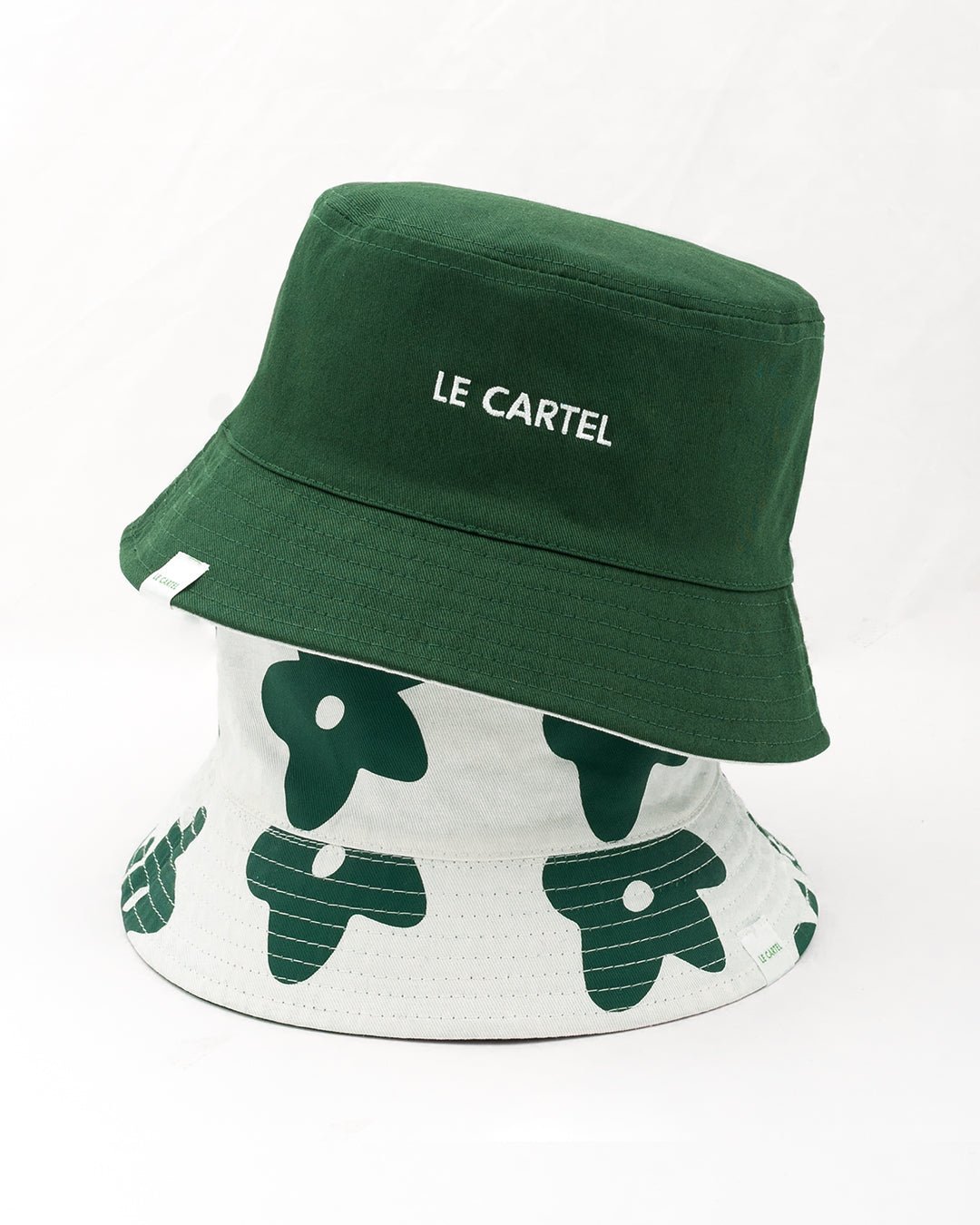 BOUTON D'OR・Bucket hat réversible・Vert - Le Cartel