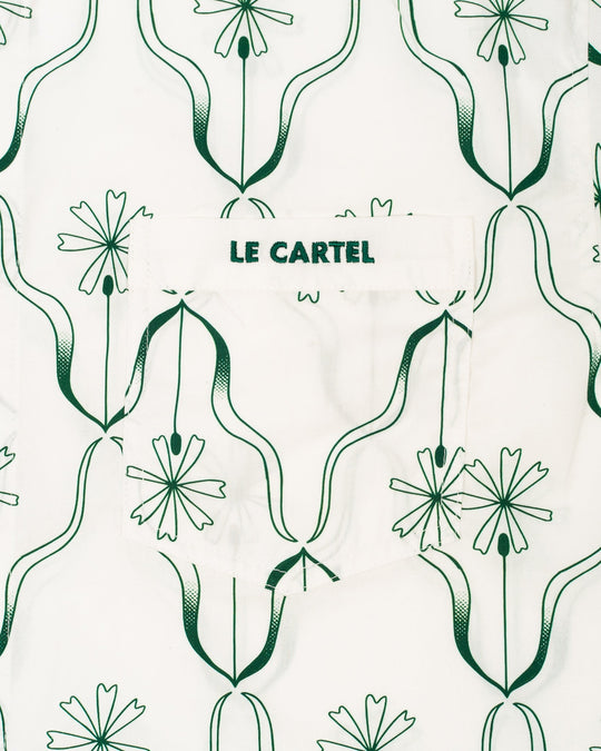 FLORET・Chemise imprimée unisexe・Blanc - Le Cartel