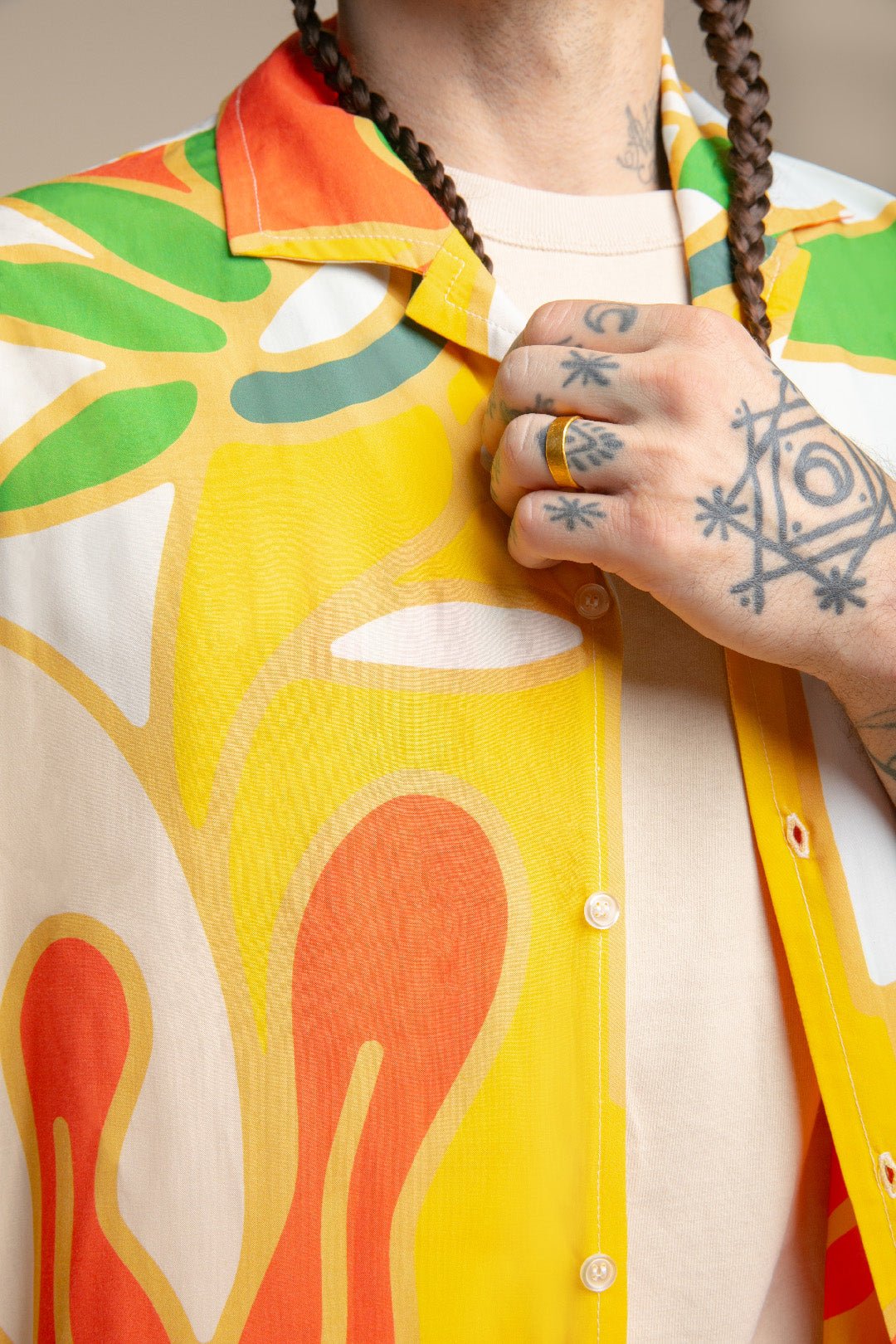 SOLSTICE・Chemise imprimée・Orange - Le Cartel